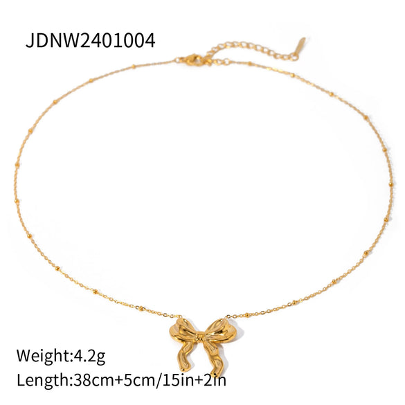 Wholesale Women's Stainless Steel Bow Earrings With Electroplating