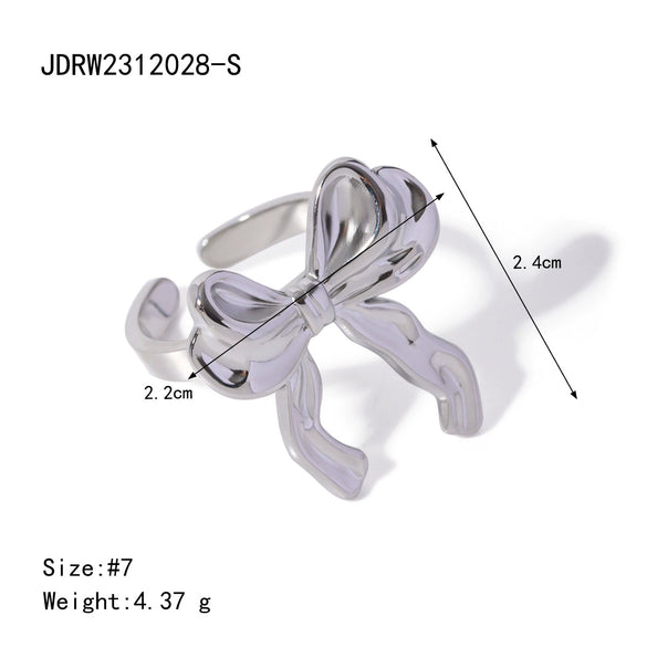 Wholesale Women's Stainless Steel Bow Earrings With Electroplating