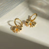 Wholesale Women's Stainless Steel Bow Earrings With Electroplating