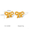 Wholesale Women's Stainless Steel Bow Geometric Electroplated Earrings