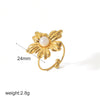 Wholesale Women's Stainless Steel Bow Geometric Highend Niche Opening Design Ring With Electroplating