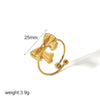 Wholesale Women's Stainless Steel Bow Geometric Highend Niche Opening Design Ring With Electroplating