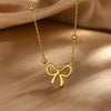 Wholesale Women's Stainless Steel Bow Jewelry Set With Butterfly Dragonfly Insect Patterns 18K Gold Plated