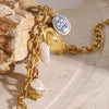 Wholesale Women's Stainless Steel Bow Love Pendant Necklace With Pearl Animal Pattern And Electroplating