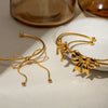 Wholesale Women's Stainless Steel Bow Open Bracelet Jewelry With 18K Gold Electroplating