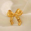 Wholesale Women's Stainless Steel Bow Ring Handmade Polished 18K Gold Plated