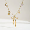 Wholesale Women's Stainless Steel Bow Shaped Jewelry With 18K Gold Electroplating Quiet And Minimalist Design