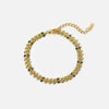 Wholesale Women's Stainless Steel Bracelet With Geometric Olive Leaf Design And 18K Gold Finish