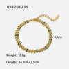 Wholesale Women's Stainless Steel Bracelet With Geometric Olive Leaf Design And 18K Gold Finish