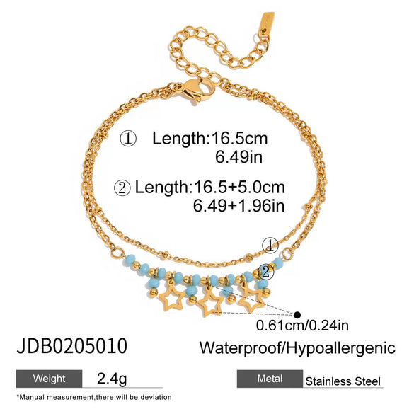 Wholesale Women's Stainless Steel Bracelet With Geometric Starburst Design Electroplated Hand Jewelry