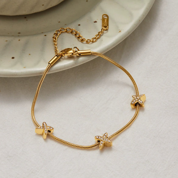 Wholesale Women's Stainless Steel Bracelet With Stars Sun And Moon Clouds Universe Pattern Electroplated Niche Light Luxury Nonfading Jewelry