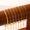 Wholesale Women's Stainless Steel Bracelet With Twist Chain Blade Chain Figaro Chain Snake Bone Chain In Geometric Design With 18K Gold Electroplating That Doesn't Fade
