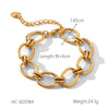 Wholesale Women's Stainless Steel Bracelet With Twist Chain Blade Chain Figaro Chain Snake Bone Chain In Geometric Design With 18K Gold Electroplating That Doesn't Fade