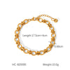 Wholesale Women's Stainless Steel Bracelet With Twist Chain Blade Chain Figaro Chain Snake Bone Chain In Geometric Design With 18K Gold Electroplating That Doesn't Fade