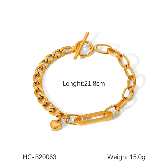 Wholesale Women's Stainless Steel Bracelet With Twist Chain Blade Chain Figaro Chain Snake Bone Chain In Geometric Design With 18K Gold Electroplating That Doesn't Fade