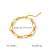 Wholesale Women's Stainless Steel Bracelet With Twist Chain Blade Chain Figaro Chain Snake Bone Chain In Geometric Design With 18K Gold Electroplating That Doesn't Fade