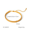 Wholesale Women's Stainless Steel Bracelet With Twist Chain Blade Chain Figaro Chain Snake Bone Chain In Geometric Design With 18K Gold Electroplating That Doesn't Fade