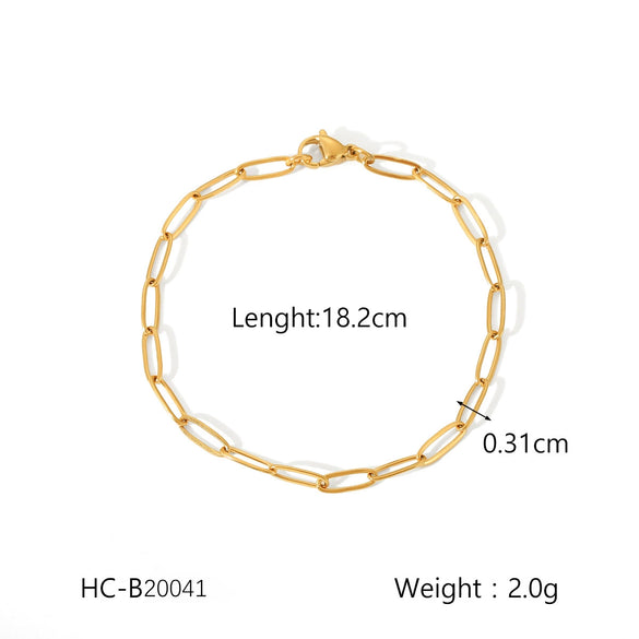 Wholesale Women's Stainless Steel Bracelet With Twist Chain Blade Chain Figaro Chain Snake Bone Chain In Geometric Design With 18K Gold Electroplating That Doesn't Fade