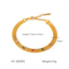 Wholesale Women's Stainless Steel Bracelet With Twist Chain Blade Chain Figaro Chain Snake Bone Chain In Geometric Design With 18K Gold Electroplating That Doesn't Fade