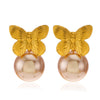 Wholesale Women's Stainless Steel Butterfly Animals Zodiac Electroplated Ear Studs