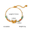 Wholesale Women's Stainless Steel Butterfly Animals Zodiac Geometric Vintage Natural Stone Electroplated Bracelet