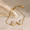 Wholesale Women's Stainless Steel Butterfly Design Electroplated Bracelet