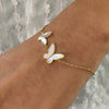 Wholesale Women's Stainless Steel Butterfly Design Electroplated Bracelet