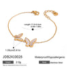 Wholesale Women's Stainless Steel Butterfly Design Electroplated Bracelet
