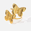 Wholesale Women's Stainless Steel Butterfly Ring With Animal Pattern And Electroplating Treatment Light Luxury Style
