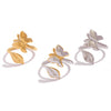 Wholesale Women's Stainless Steel Butterfly Ring With Pvd Furnace Vacuum Real Gold Plating And Ins Style