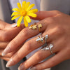 Wholesale Women's Stainless Steel Butterfly Ring With Pvd Furnace Vacuum Real Gold Plating And Ins Style