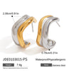 Wholesale Women's Stainless Steel C Type Geometric Earrings With Electroplating