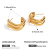 Wholesale Women's Stainless Steel C Type Geometric Earrings With Electroplating