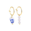 Wholesale Women's Stainless Steel Ceramic Earrings With Love Strawberry Butterfly And Teapot Patterns Electroplated