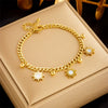 Wholesale Women's Stainless Steel Chain Shell Sunflower Pendant Bracelet With Electroplating And Cold Style Niche Design