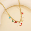 Wholesale Women's Stainless Steel Christmas Necklace With Sleigh Elk Pendant Electroplated Twist Chain New Fashion Jewelry