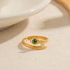 Wholesale Women's Stainless Steel Cobra Open Ring With Geometric Pattern And Electroplating Treatment