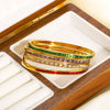 Wholesale Women's Stainless Steel Color Buckle Bracelet With Rectangular Color Zircon And 18K Furnace Vacuum Plating