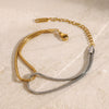 Wholesale Women's Stainless Steel Colorblock Geometric Bracelet With Electroplating Treatment