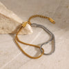 Wholesale Women's Stainless Steel Colorblock Geometric Bracelet With Electroplating Treatment