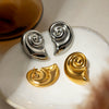 Wholesale Women's Stainless Steel Conch Spiral Pattern Vortex Shape Earrings With Animals Zodiac Style And Electroplating Treatment