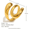 Wholesale Women's Stainless Steel Creative Niche Design Sense Bracelet With 18K Gold Plated French Three Layer Open Snake Ring And Geometric Pattern