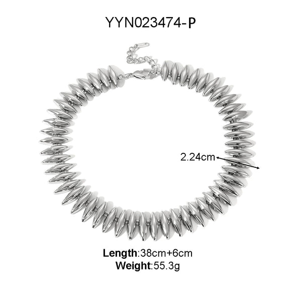 Wholesale Women's Stainless Steel Crescent Necklace And Bracelet Jewelry Suit With Pvdp Furnace Real Gold Treatment