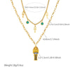 Wholesale Women's Stainless Steel Cross Crown Roman Numerals Pattern Gold Electroplated Retro Earrings And Necklaces Set