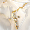 Wholesale Women's Stainless Steel Cross Pendant Necklace With Medieval Style And Electroplating