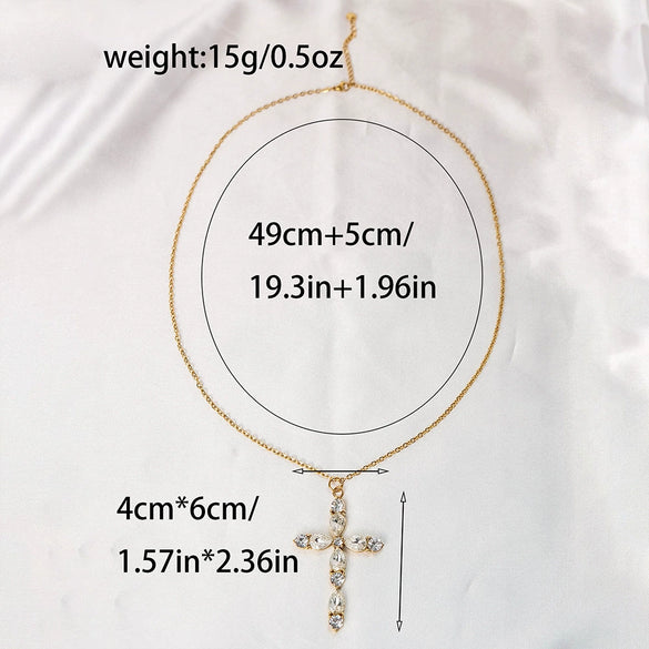 Wholesale Women's Stainless Steel Cross Pendant Necklace With Medieval Style And Electroplating