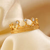 Wholesale Women's Stainless Steel Crown Ring With Electroplating Simple Fashion Design