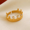 Wholesale Women's Stainless Steel Crown Ring With Electroplating Simple Fashion Design