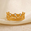 Wholesale Women's Stainless Steel Crown Ring With Electroplating Simple Fashion Design