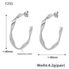 Wholesale Women's 316L Stainless Steel Cshaped And Ushape Geometric Electroplated Earrings